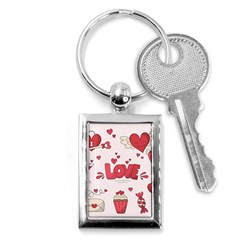 Hand Drawn Valentines Day Element Collection Key Chain (rectangle) by Bedest