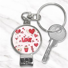 Hand Drawn Valentines Day Element Collection Nail Clippers Key Chain by Bedest