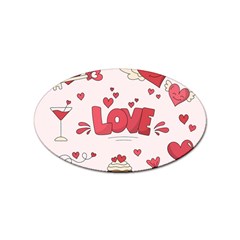 Hand Drawn Valentines Day Element Collection Sticker (oval) by Bedest