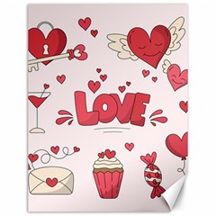 Hand Drawn Valentines Day Element Collection Canvas 12  X 16  by Bedest