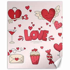 Hand Drawn Valentines Day Element Collection Canvas 11  X 14  by Bedest