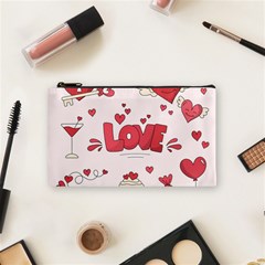 Hand Drawn Valentines Day Element Collection Cosmetic Bag (small) by Bedest