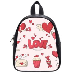 Hand Drawn Valentines Day Element Collection School Bag (small) by Bedest