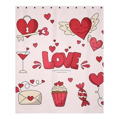 Hand Drawn Valentines Day Element Collection Shower Curtain 60  X 72  (medium) 