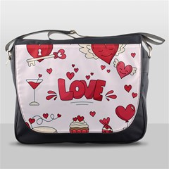 Hand Drawn Valentines Day Element Collection Messenger Bag by Bedest