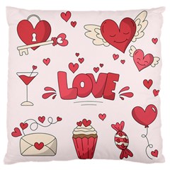 Hand Drawn Valentines Day Element Collection Large Cushion Case (one Side) by Bedest