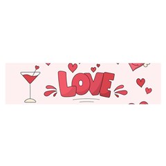 Hand Drawn Valentines Day Element Collection Oblong Satin Scarf (16  X 60 ) by Bedest