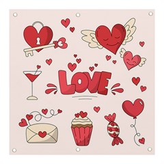 Hand Drawn Valentines Day Element Collection Banner And Sign 3  X 3  by Bedest