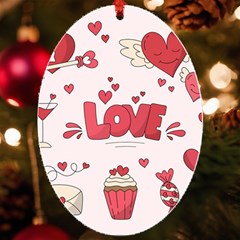 Hand Drawn Valentines Day Element Collection Uv Print Acrylic Ornament Oval