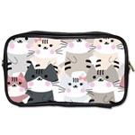 Cute Cat Couple Seamless Pattern Cartoon Toiletries Bag (Two Sides) Front