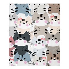 Cute Cat Couple Seamless Pattern Cartoon Shower Curtain 60  X 72  (medium)  by Bedest