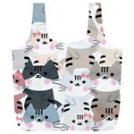 Cute Cat Couple Seamless Pattern Cartoon Full Print Recycle Bag (XXL) Back