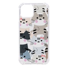 Cute Cat Couple Seamless Pattern Cartoon Iphone 14 Tpu Uv Print Case by Bedest