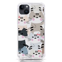 Cute Cat Couple Seamless Pattern Cartoon Iphone 14 Plus Tpu Uv Print Case by Bedest