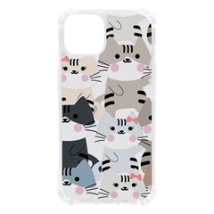 Cute Cat Couple Seamless Pattern Cartoon Iphone 13 Tpu Uv Print Case by Bedest