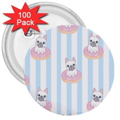 French Bulldog Dog Seamless Pattern 3  Buttons (100 Pack)  by Bedest