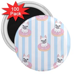 French Bulldog Dog Seamless Pattern 3  Magnets (100 Pack) by Bedest