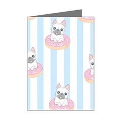 French Bulldog Dog Seamless Pattern Mini Greeting Card by Bedest