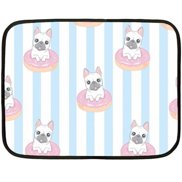 French Bulldog Dog Seamless Pattern Two Sides Fleece Blanket (Mini)