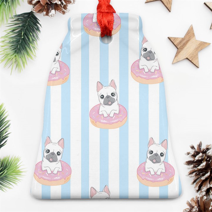 French Bulldog Dog Seamless Pattern Ornament (Bell)