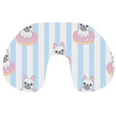 French Bulldog Dog Seamless Pattern Travel Neck Pillow by Bedest