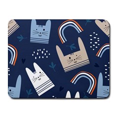 Colorful Cute Cats Seamless Pattern Small Mousepad by Bedest