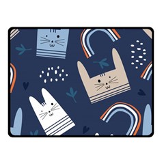 Colorful Cute Cats Seamless Pattern Fleece Blanket (small) by Bedest