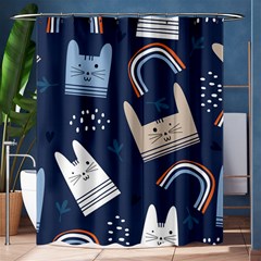 Colorful Cute Cats Seamless Pattern Shower Curtain 60  X 72  (medium)  by Bedest