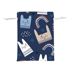 Colorful Cute Cats Seamless Pattern Lightweight Drawstring Pouch (m) by Bedest