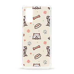 Pug Dog Cat With Bone Fish Bones Paw Prints Ball Seamless Pattern Vector Background Samsung Galaxy S20 6 2 Inch Tpu Uv Case by Bedest