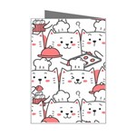 Cute Cat Chef Cooking Seamless Pattern Cartoon Mini Greeting Card Right