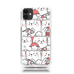 Cute Cat Chef Cooking Seamless Pattern Cartoon Iphone 11 Tpu Uv Print Case by Bedest