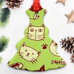 Cute Hand Drawn Cat Seamless Pattern Ornament (christmas Tree)  by Bedest