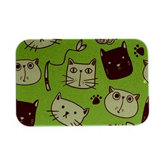 Cute Hand Drawn Cat Seamless Pattern Open Lid Metal Box (silver)  