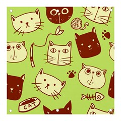 Cute Hand Drawn Cat Seamless Pattern Banner And Sign 3  X 3  by Bedest