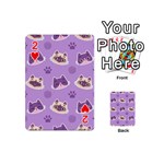 Cute Colorful Cat Kitten With Paw Yarn Ball Seamless Pattern Playing Cards 54 Designs (Mini) Front - Heart2