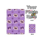 Cute Colorful Cat Kitten With Paw Yarn Ball Seamless Pattern Playing Cards 54 Designs (Mini) Back