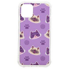 Cute Colorful Cat Kitten With Paw Yarn Ball Seamless Pattern Iphone 12 Mini Tpu Uv Print Case	