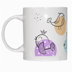 Cartoon Bird Cute Doodle Bird White Mug by Bedest