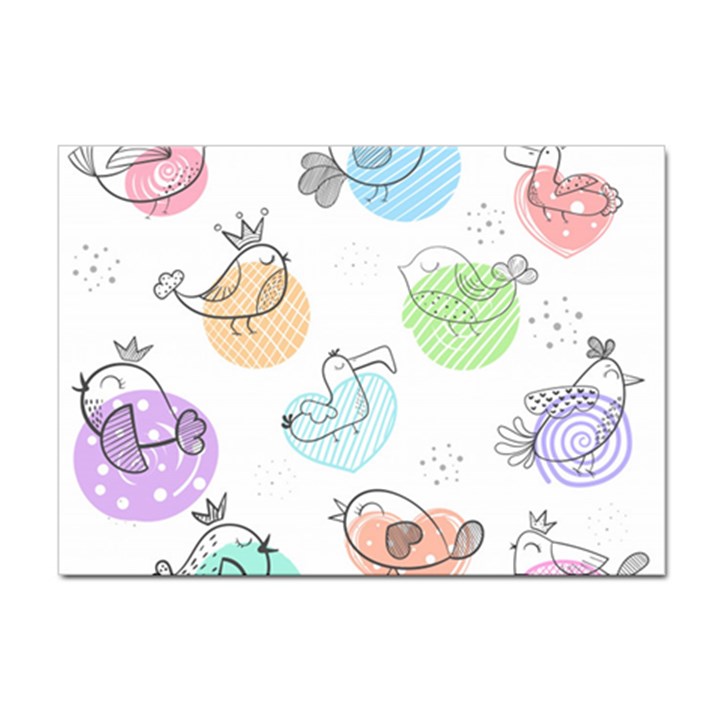 Cartoon Bird Cute Doodle Bird Sticker A4 (10 pack)