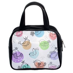 Cartoon Bird Cute Doodle Bird Classic Handbag (two Sides) by Bedest