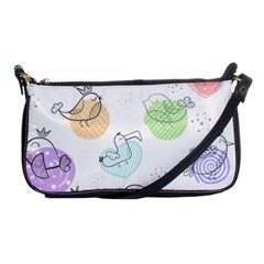 Cartoon Bird Cute Doodle Bird Shoulder Clutch Bag by Bedest