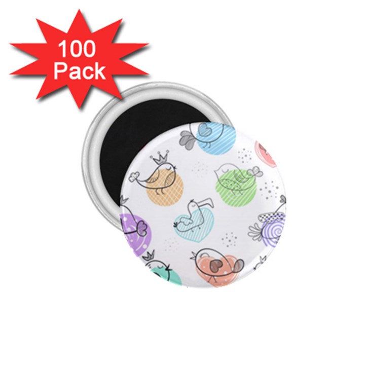 Cartoon Bird Cute Doodle Bird 1.75  Magnets (100 pack) 