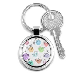 Cartoon Bird Cute Doodle Bird Key Chain (round) by Bedest