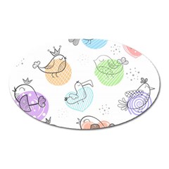 Cartoon Bird Cute Doodle Bird Oval Magnet by Bedest