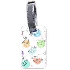 Cartoon Bird Cute Doodle Bird Luggage Tag (two Sides) by Bedest