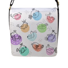 Cartoon Bird Cute Doodle Bird Flap Closure Messenger Bag (l) by Bedest