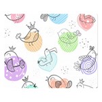 Cartoon Bird Cute Doodle Bird Two Sides Premium Plush Fleece Blanket (Large) 80 x60  Blanket Front