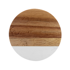 Cartoon Bird Cute Doodle Bird Marble Wood Coaster (round) by Bedest