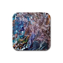 Abstract Blend V Rubber Square Coaster (4 Pack) by kaleidomarblingart